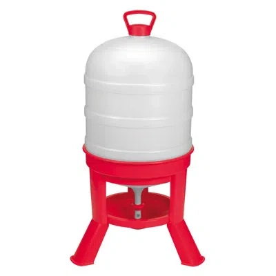 Little Giant Domewtr10 10 Gallon Tank Heavy Duty Poultry Chicken Gravity Waterer In Red,white