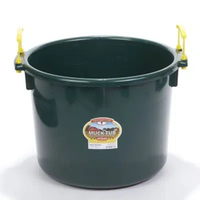 Little Giant Outdoor Polyethylene Muck Tub Multi Purpose Utility Bucket With Handles In Green