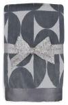 Little Giraffe Half Moon Print Throw Blanket In Charcoal