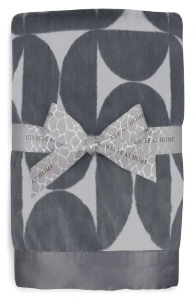 Little Giraffe Half Moon Print Throw Blanket In Charcoal