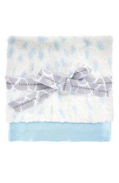 Little Giraffe Luxe Deer Faux Fur Baby Blanket In Blue