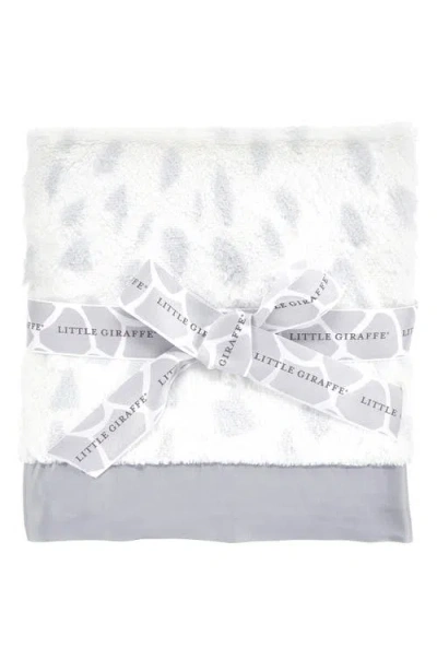 Little Giraffe Luxe Deer Faux Fur Baby Blanket In Silver