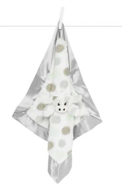 Little Giraffe Luxe Dot Plush Giraffe Lovey Blanket In Gray