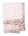 Little Giraffe Luxe Faux Fur Heart Army Blanket - Baby In Dusty Pink