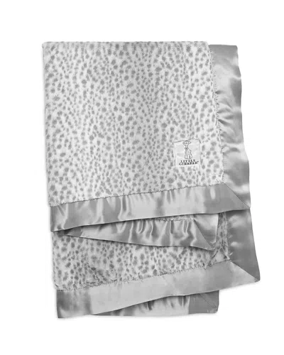 Little Giraffe Luxe Faux Fur Leopard Blanket - Baby In Silver