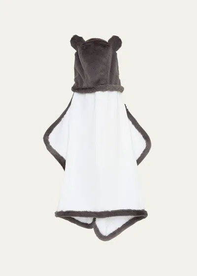 Little Giraffe Kids' Unisex Luxe Hooded Towel - Baby In Charcoal