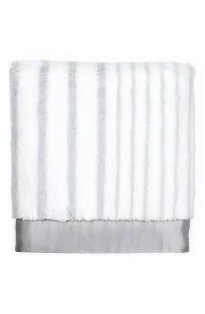 Little Giraffe Luxe Strand Faux Fur Blanket In Grey