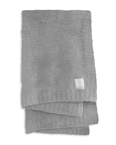 Little Giraffe Plush Chenille Knit Blanket In Silver