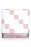 Little Giraffe Stairway Luxe Strand Faux Fur Blanket In Pink