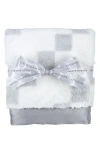 Little Giraffe Stairway Luxe Strand Faux Fur Blanket In Silver