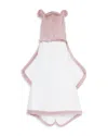 Little Giraffe Unisex Luxe Hooded Towel - Baby In Dusty Pink