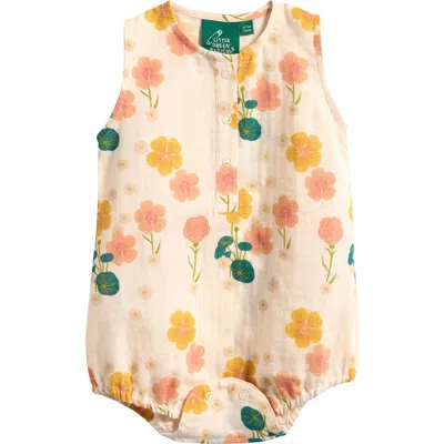 Little Green Radicals Babies'  Flora Organic Cotton Bubble Bodysuit In Multi