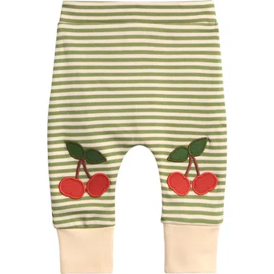 Little Green Radicals Babies'  Kids' Cherry Appliqué Stripe Joggers