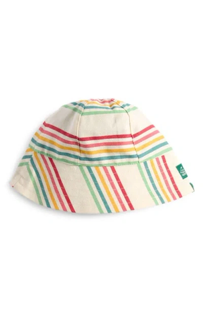 Little Green Radicals Babies'  Kids' Cream Rainbow Organic Cotton Sun Hat In Multi