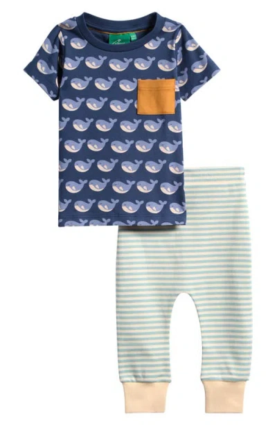 Little Green Radicals Babies'  Kids' Organic Cotton T-shirt & Sweatpants Set In Blue