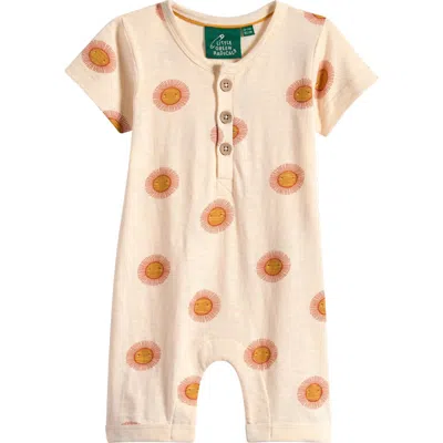 Little Green Radicals Babies'  Summer Sun Organic Cotton Romper In Neutral
