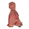 Little Journeys Chicago Crinkled Cotton Scarf In Magnolia Salmon