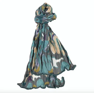 Little Journeys Chicago Crinkled Cotton Scarf In Swoosh Sea
