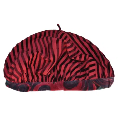 Little Journeys Chicago Women's Velvet Beret Hat In Red In Burgundy