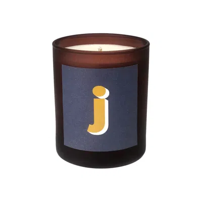 Little Karma Co. Ltd Blue Initial J Candle - Nom Refillable Large Alphabet Candle In Brown