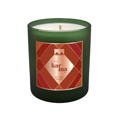 Little Karma Co. Ltd Green All Day Feast - Orange & Cinnamon Christmas Large Candle