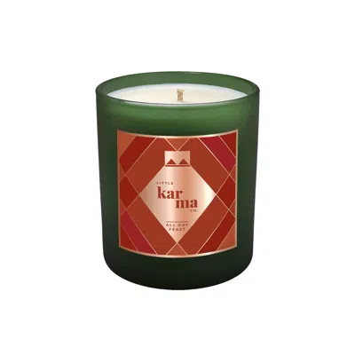 Little Karma Co. Ltd Green All Day Feast - Orange & Cinnamon Christmas Midi Candle