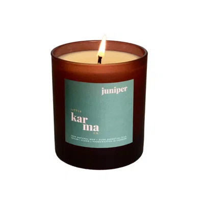 Little Karma Co. Ltd Green Juniper Grounding Cedarwood & Fir Refillable Midi Candle In Multi