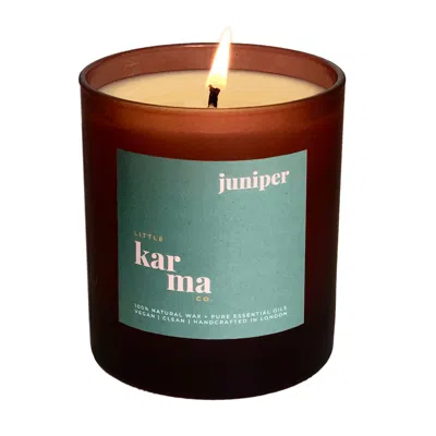 Little Karma Co. Ltd Green Juniper Grounding Cedarwood + Fir Refillable Large Candle In Multi