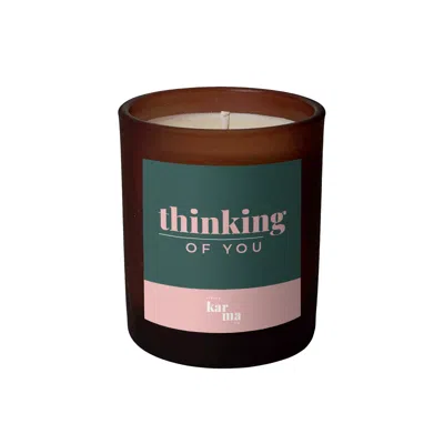 Little Karma Co. Ltd Green / Pink Thinking Of You Candle - Eucalyptus & Lime Midi In Multi