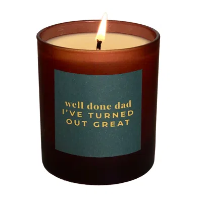 Little Karma Co. Ltd Green Well Done Dad Candle - Kefi Large Refillable Candle In Brown