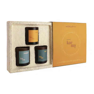 Little Karma Co. Ltd Green / Yellow / Orange Mighty Scented Candle Gift Set