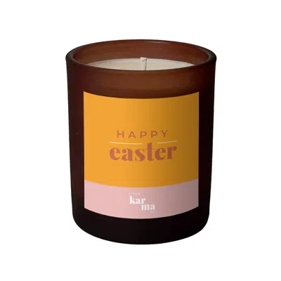 Little Karma Co. Ltd Orange Happy Easter Candle - Bergamot & Rose Geranium Refillable Large