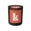 Little Karma Co. Ltd Orange Initial K Candle - Luna Refillable Large Alphabet Candle In Multi