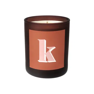 Little Karma Co. Ltd Orange Initial K Candle - Luna Refillable Large Alphabet Candle In Multi