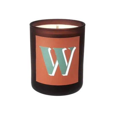 Little Karma Co. Ltd Orange Initial W Candle - Luna Refillable Large Alphabet Candle In Multi