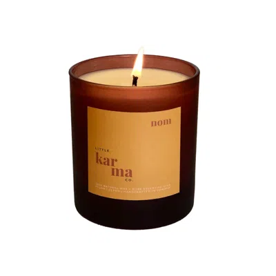 Little Karma Co. Ltd Orange Nom - Uplifting Lemongrass & Ginger Refillable Midi Candle In Brown