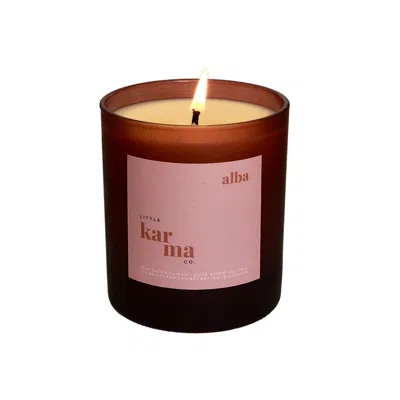 Little Karma Co. Ltd Pink Alba - Balancing Bergamot & Rose Geranium Refillable Midi Candle In Brown