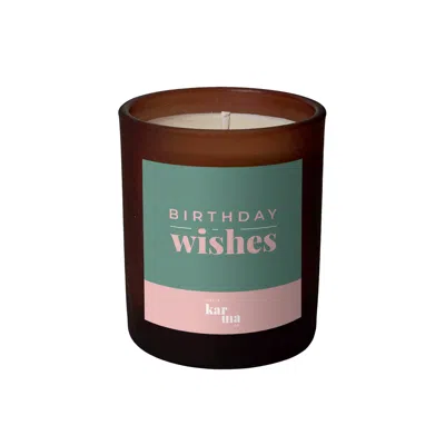 Little Karma Co. Ltd Pink / Green Birthday Wishes Candle - Grounding Cedarwood Midi In Multi