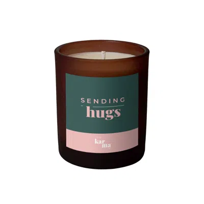 Little Karma Co. Ltd Pink / Green Sending Hugs Candle - Grounding Cedarwood Midi In Brown
