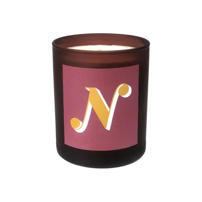 Little Karma Co. Ltd Pink Initial N Candle - Nom Refillable Large Alphabet Candle In Brown
