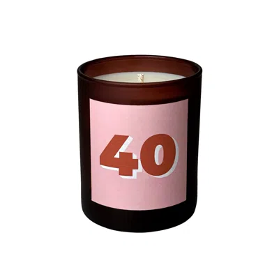 Little Karma Co. Ltd Pink Number Candle 40 - Alba Refillable Midi Milestone Candle