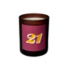 Little Karma Co. Ltd Red Number Candle 21 - Luna Refillable Midi Milestone Candle In Red