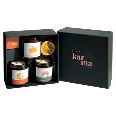 Little Karma Co. Ltd Sun, Moon, Rainbow Design Mini Scented Candle Gift Set In Multi