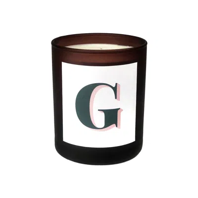 Little Karma Co. Ltd White Initial G Candle - Sol Refillable Large Alphabet Candle In Multi