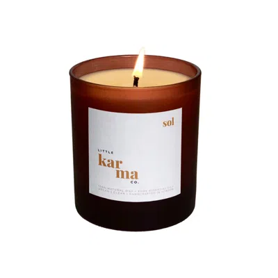 Little Karma Co. Ltd White Sol - Energising Eucalyptus & Lime Refillable Midi Candle In Brown