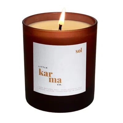Little Karma Co. Ltd White Sol - Energising Eucalyptus + Lime Refillable Large Candle In Brown