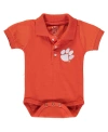 Little King Apparel Baby Boys And Girls Orange Clemson Tigers Polo Bodysuit In Orange