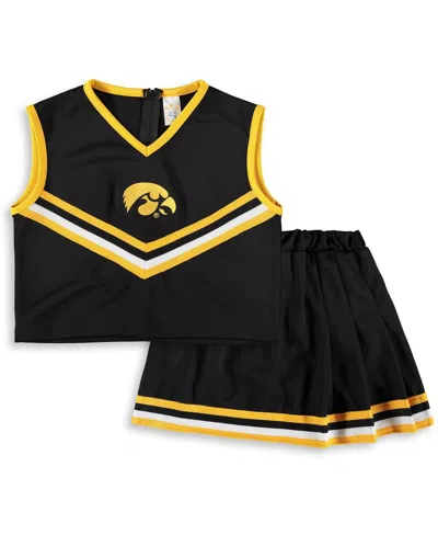 Little King Apparel Kids' Big Girls Black Iowa Hawkeyes Two-piece Cheer Set