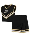Little King Apparel Big Girls Black Purdue Boilermakers Two-piece Cheer Set In Black