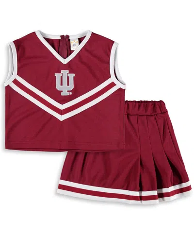 Little King Apparel Kids' Big Girls Crimson Indiana Hoosiers Two-piece Cheer Set